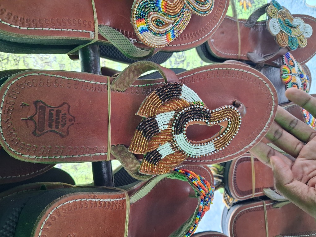 Africa Medallion Beaded Sandals — Women's