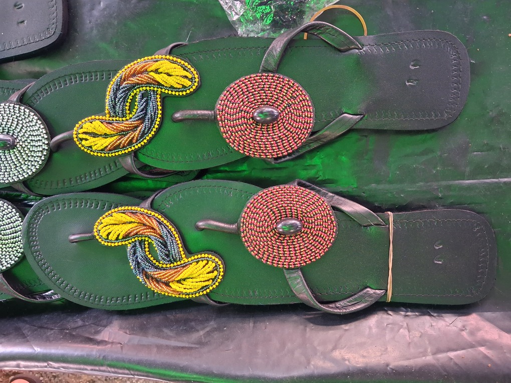 Maasai Beaded Leather Sandals — Women's