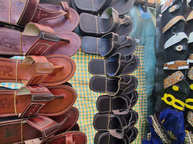 Premium Black Leather Sandals — Men's
