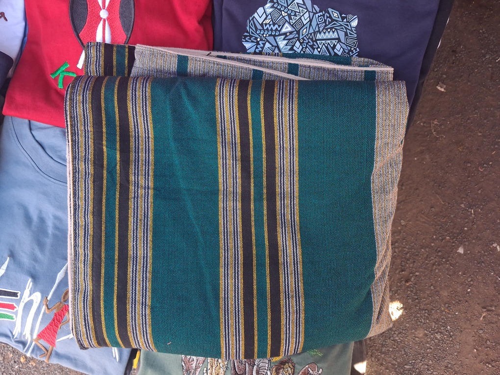 Maasai Shuka — Forest Green Stripe