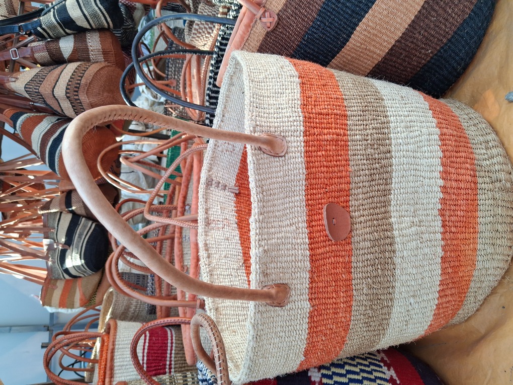 Hand-Woven Sisal Stripe Tote